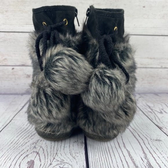 Qupid Faux Fur Boots Black Size 7.5 - Picture 5 of 10